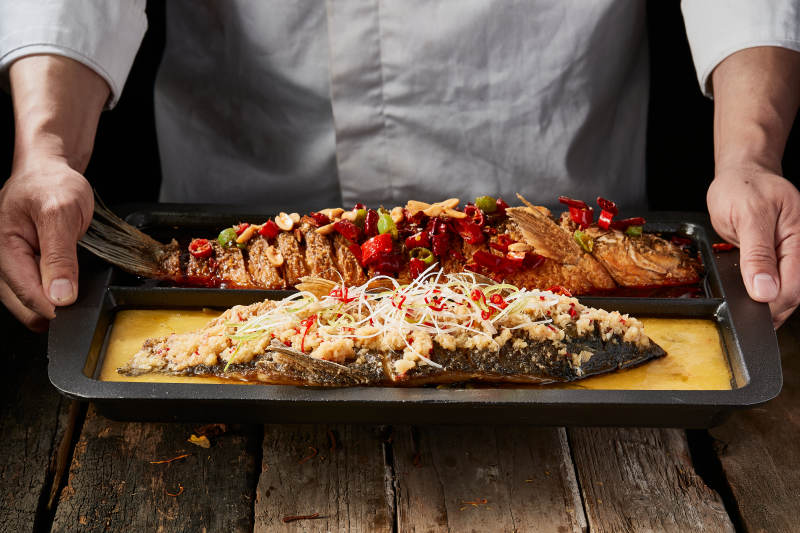 诸葛双味儿铁板烤鱼图片