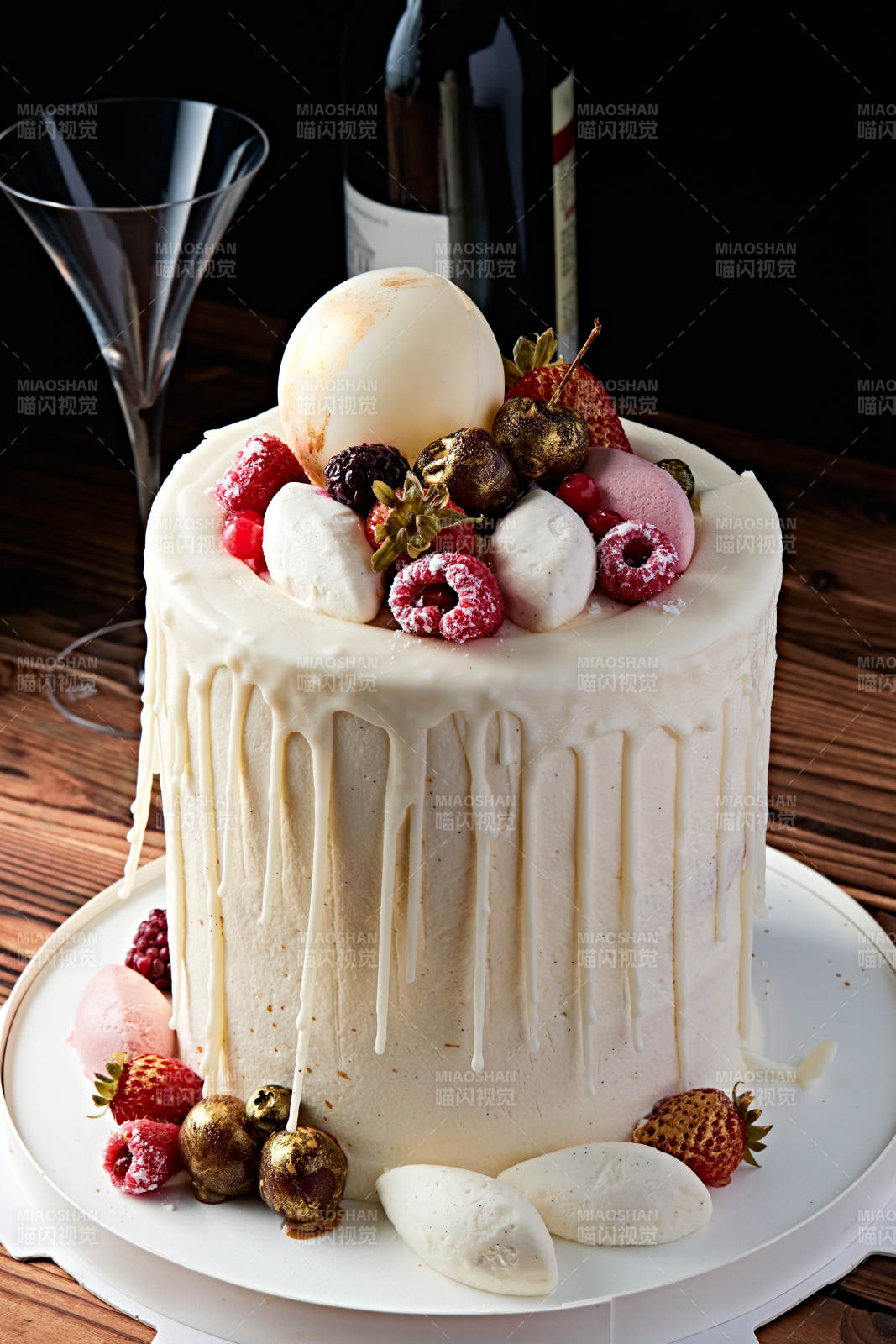 鲜果法式高级奶油慕斯生日婚礼蛋糕图片