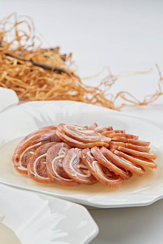 鱿鱼猪耳卷切片图片