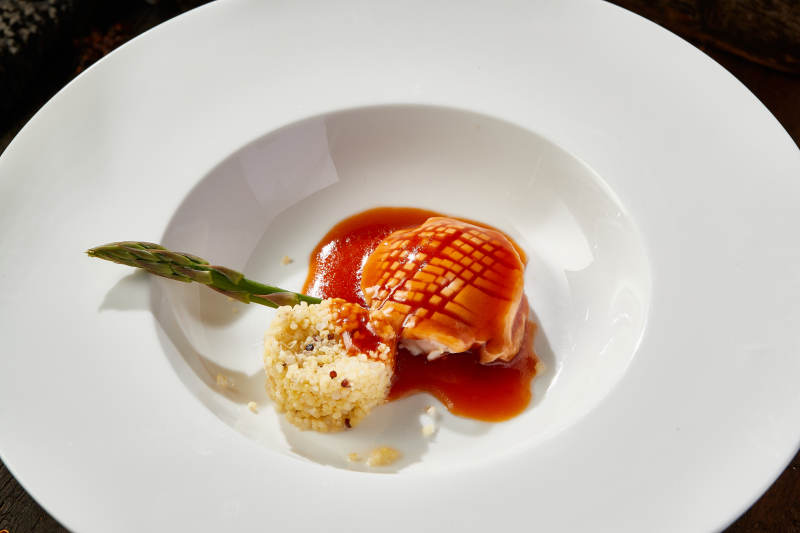 藜麦捞饭配浇汁鲜鲍鱼图片