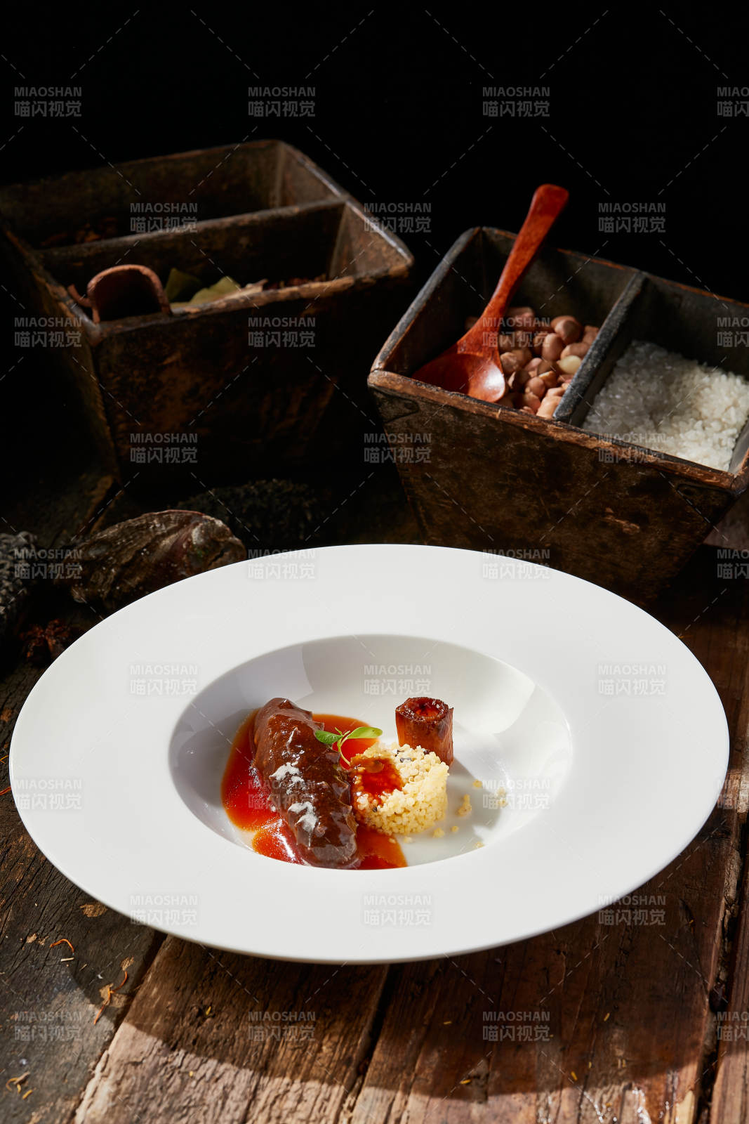 位菜藜麦捞饭配浇汁梅花参图片