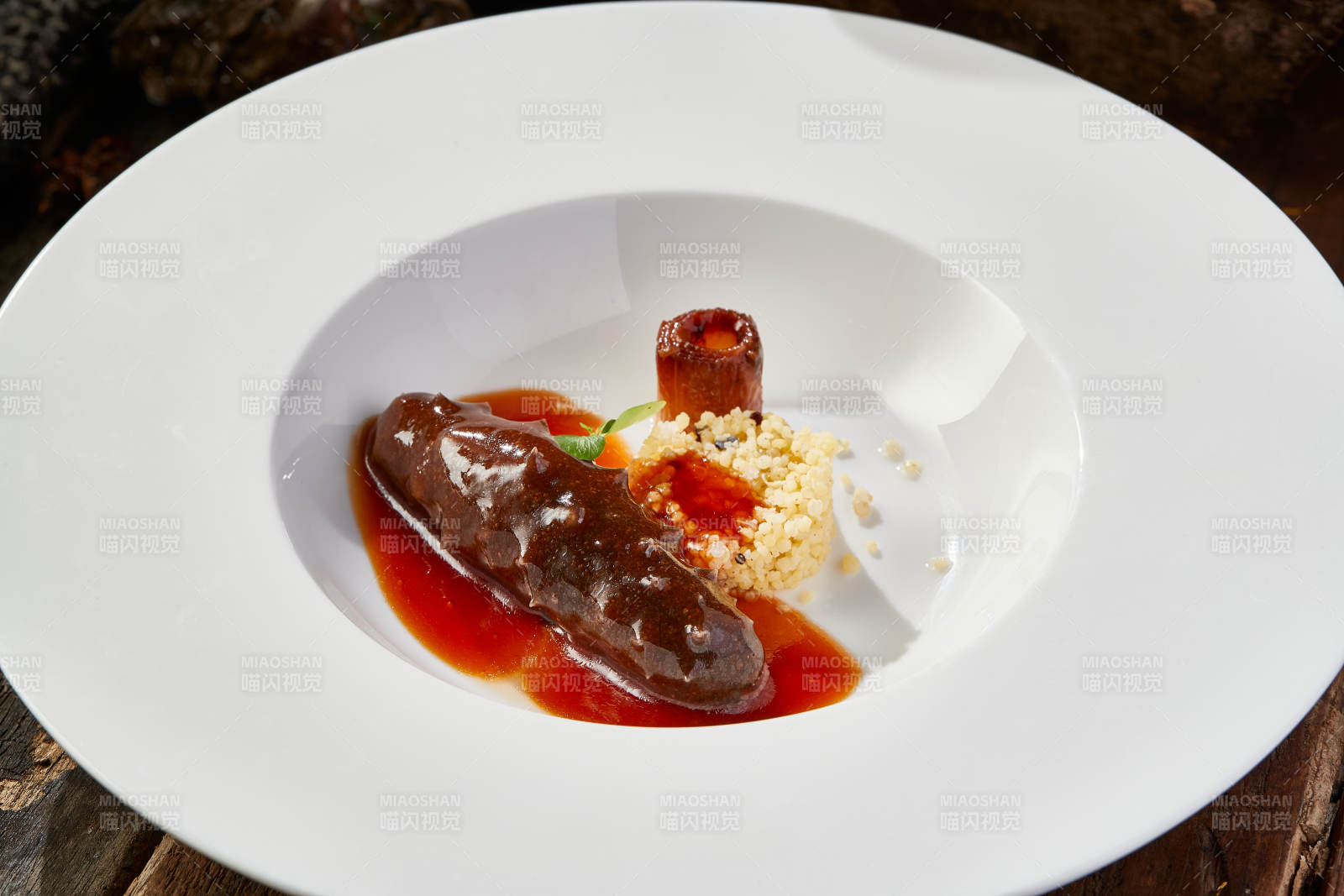 位菜藜麦捞饭配浇汁梅花参图片