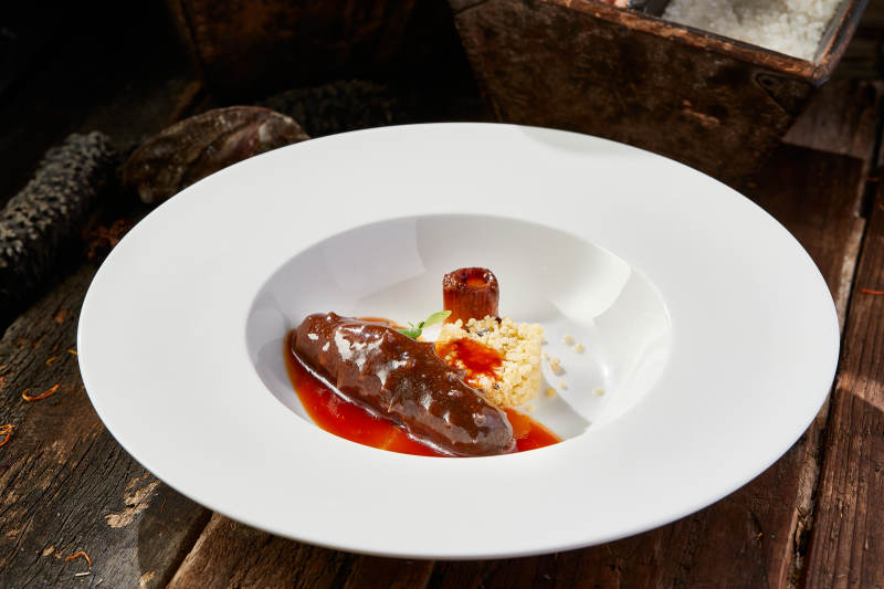 位菜藜麦捞饭配浇汁梅花参图片