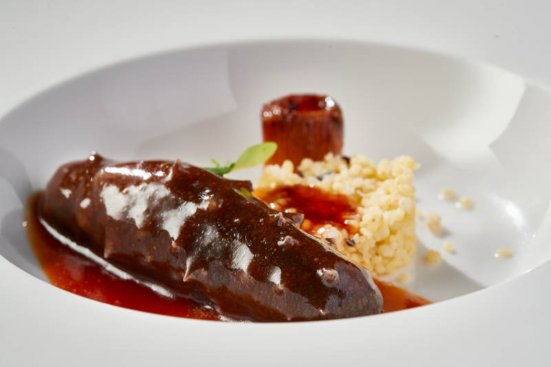 位菜藜麦捞饭配浇汁梅花参图片