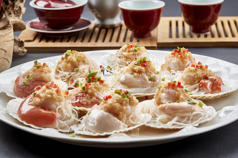 蒜蓉粉丝蒸带黄大扇贝图片