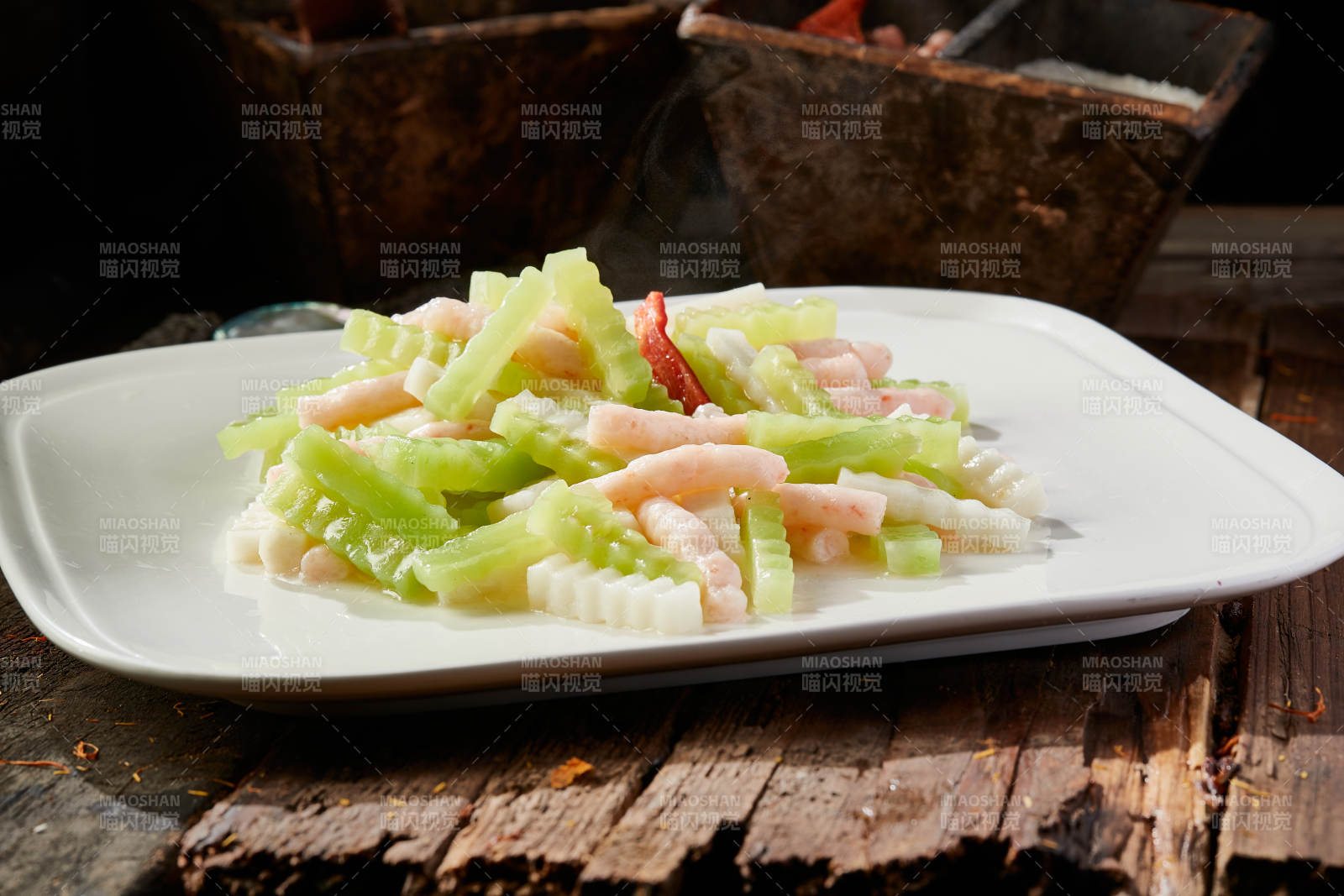 青莴笋小炒鲜虾柳图片