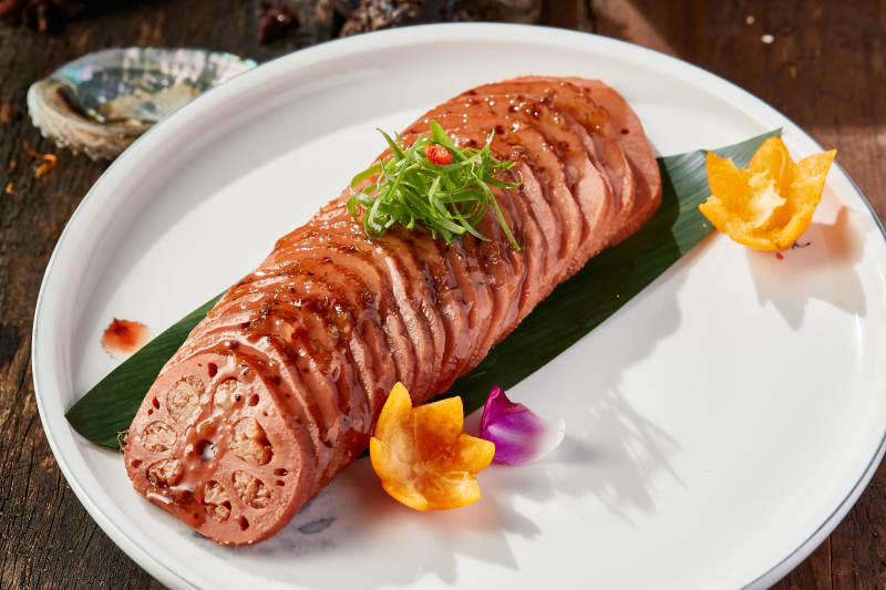 美味蜂蜜桂花蜜黄米藕图片