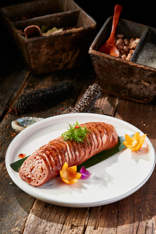 美味蜂蜜桂花蜜黄米藕图片