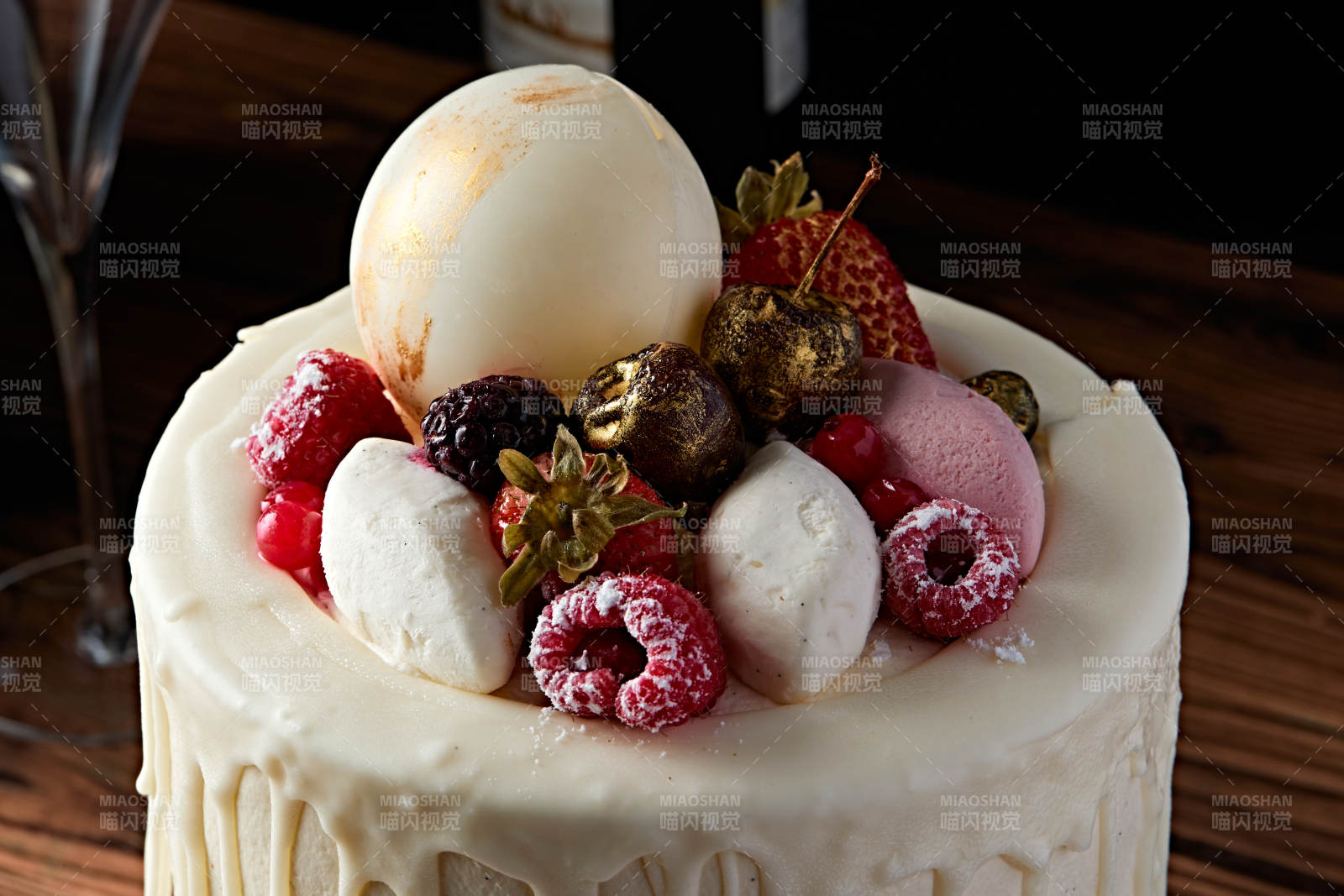 鲜果法式高级奶油慕斯生日婚礼蛋糕图片