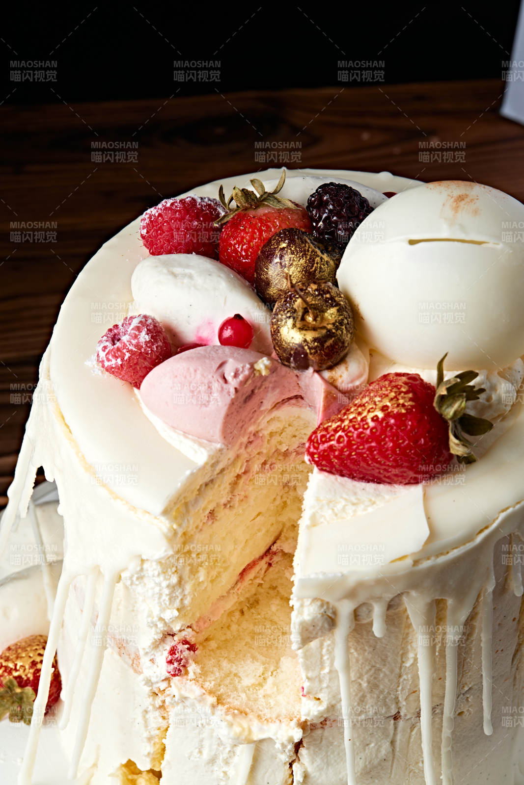 鲜果法式高级奶油慕斯生日婚礼蛋糕图片