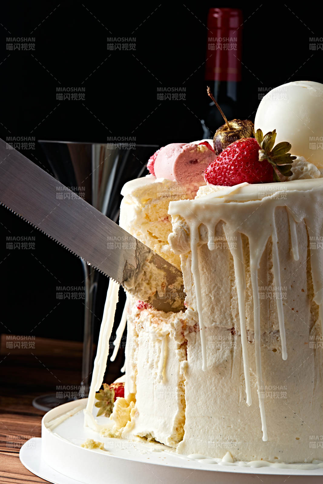 鲜果法式高级奶油慕斯生日婚礼蛋糕图片