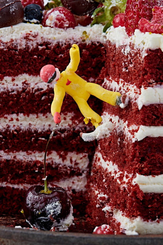 奶油抹茶鲜水果蔓越莓馅料多层蛋糕图片