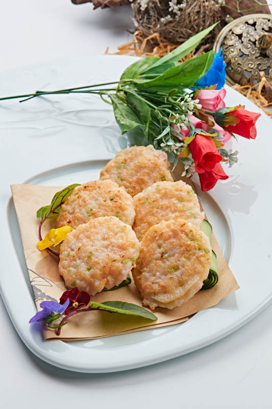 油煎虾泥饼图片