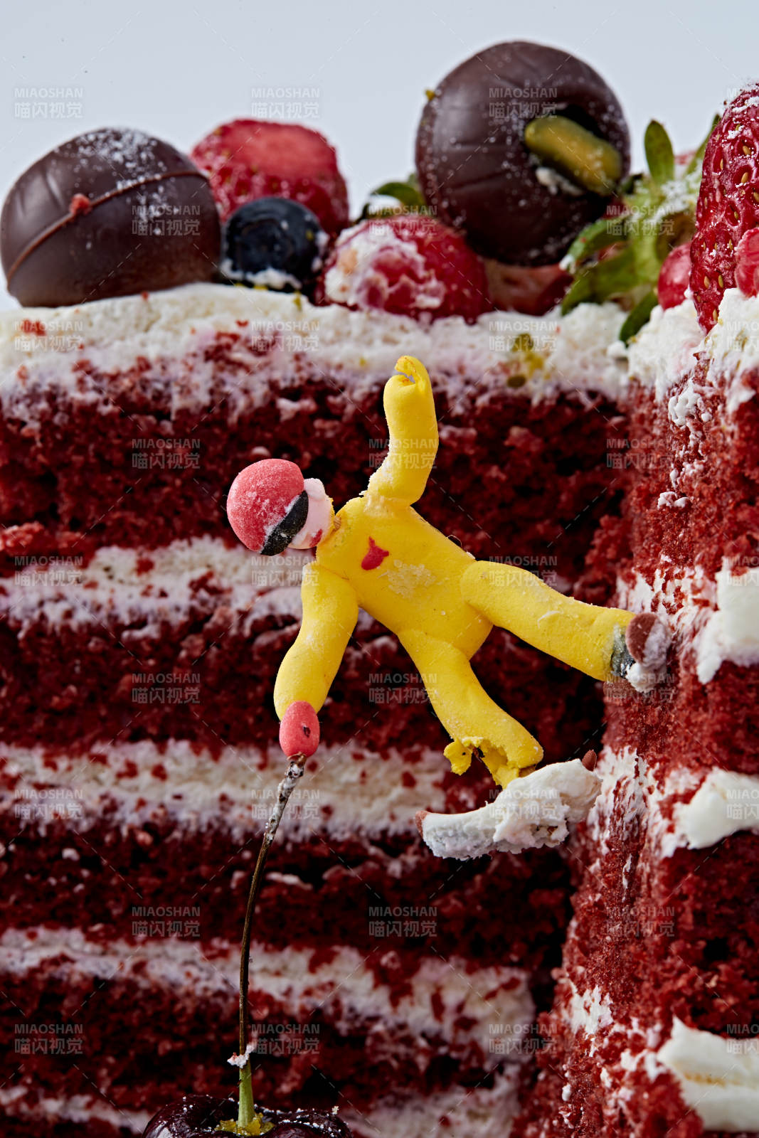 奶油抹茶鲜水果蔓越莓馅料多层蛋糕图片