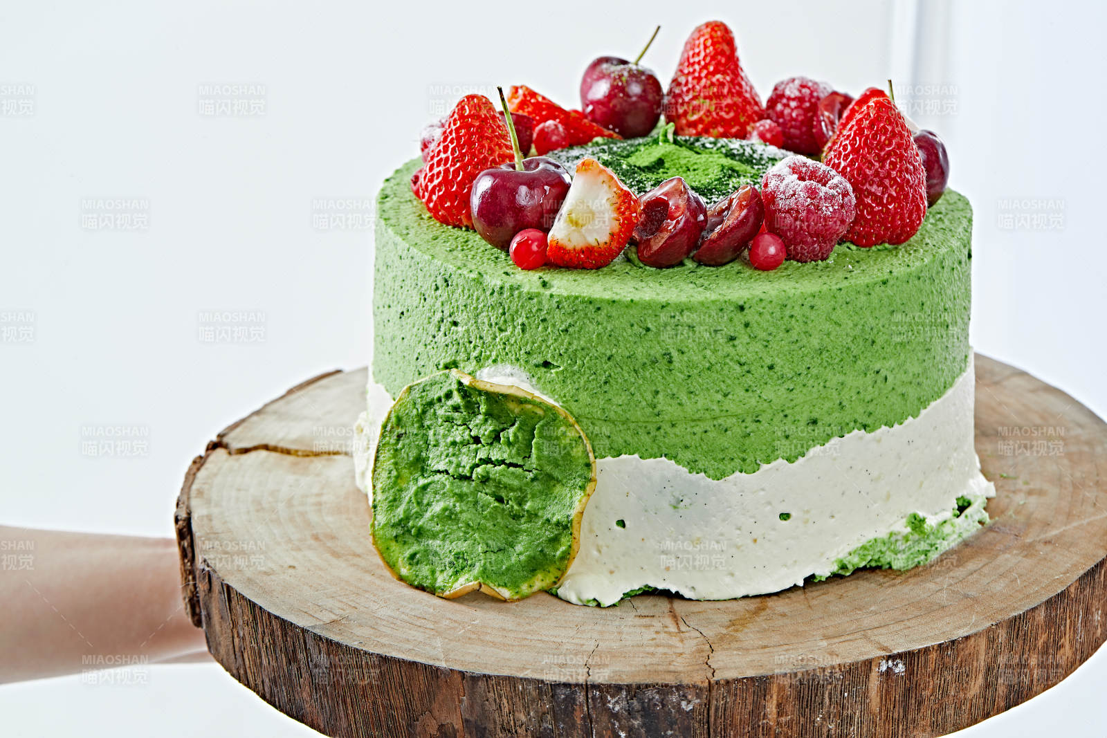鲜果抹茶禅意鲜奶蛋糕图片