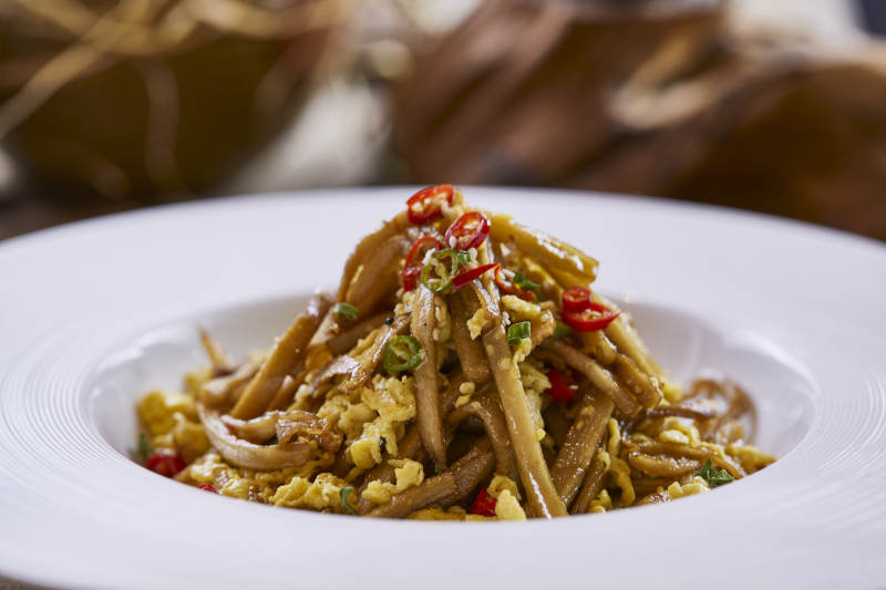 桂花柴鸡蛋炒杏鲍菇图片