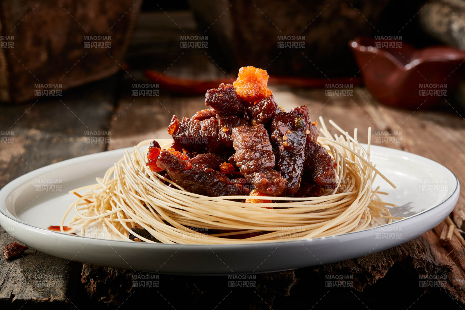 油炸香辣风干牛肉干图片