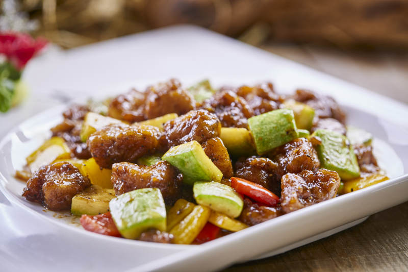 葫芦彩椒黑椒牛仔粒图片