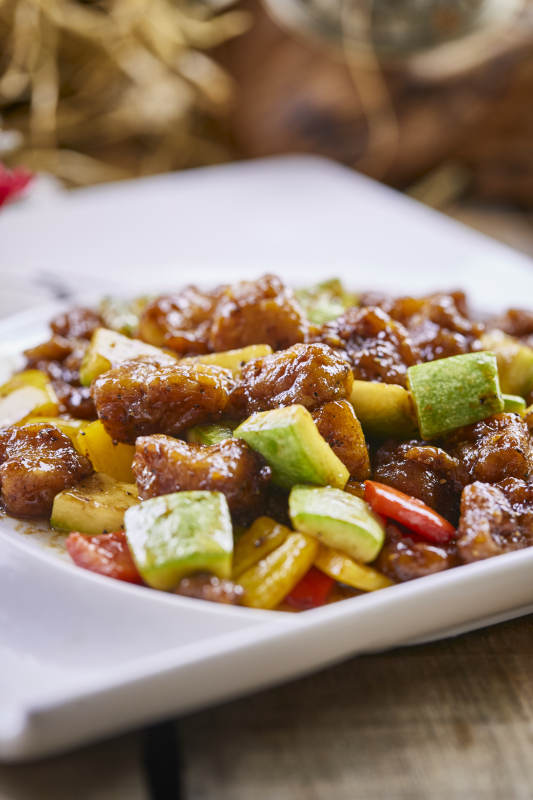 葫芦彩椒黑椒牛仔粒图片