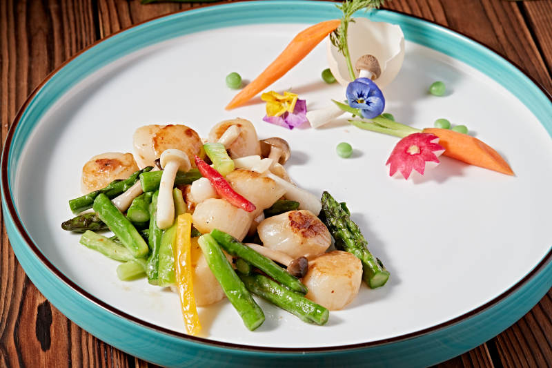 粤菜鲜芦笋烧澳带贻贝图片