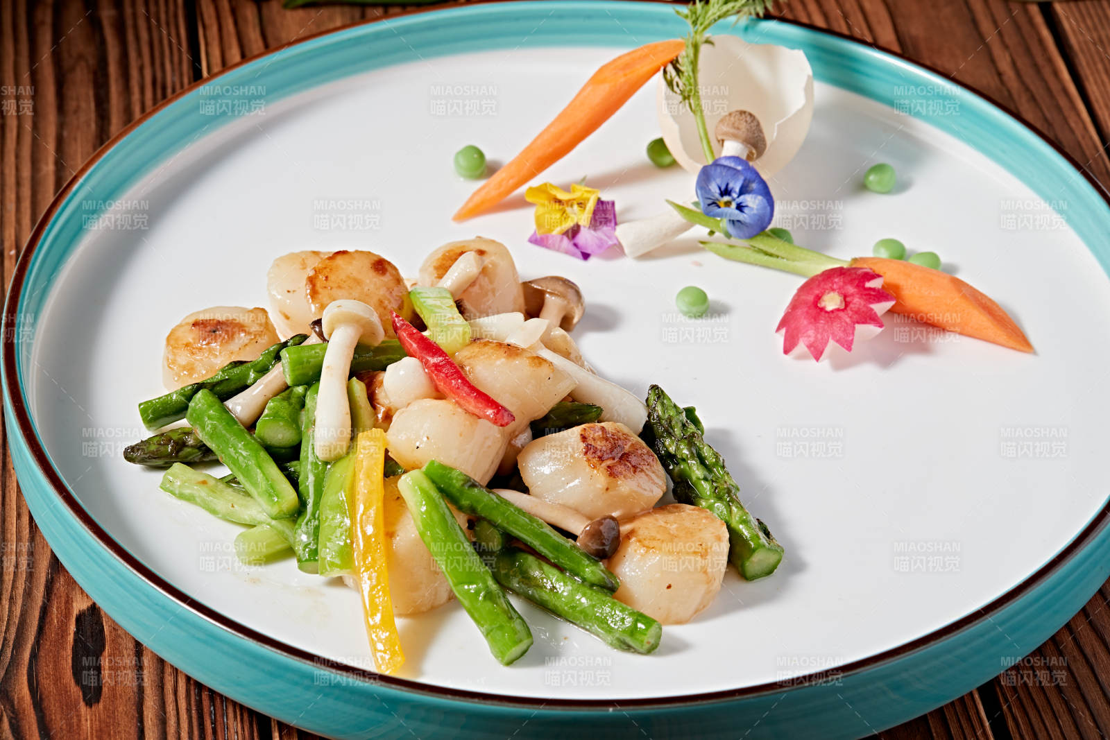 粤菜鲜芦笋烧澳带贻贝图片