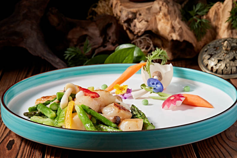 粤菜鲜芦笋烧澳带贻贝图片