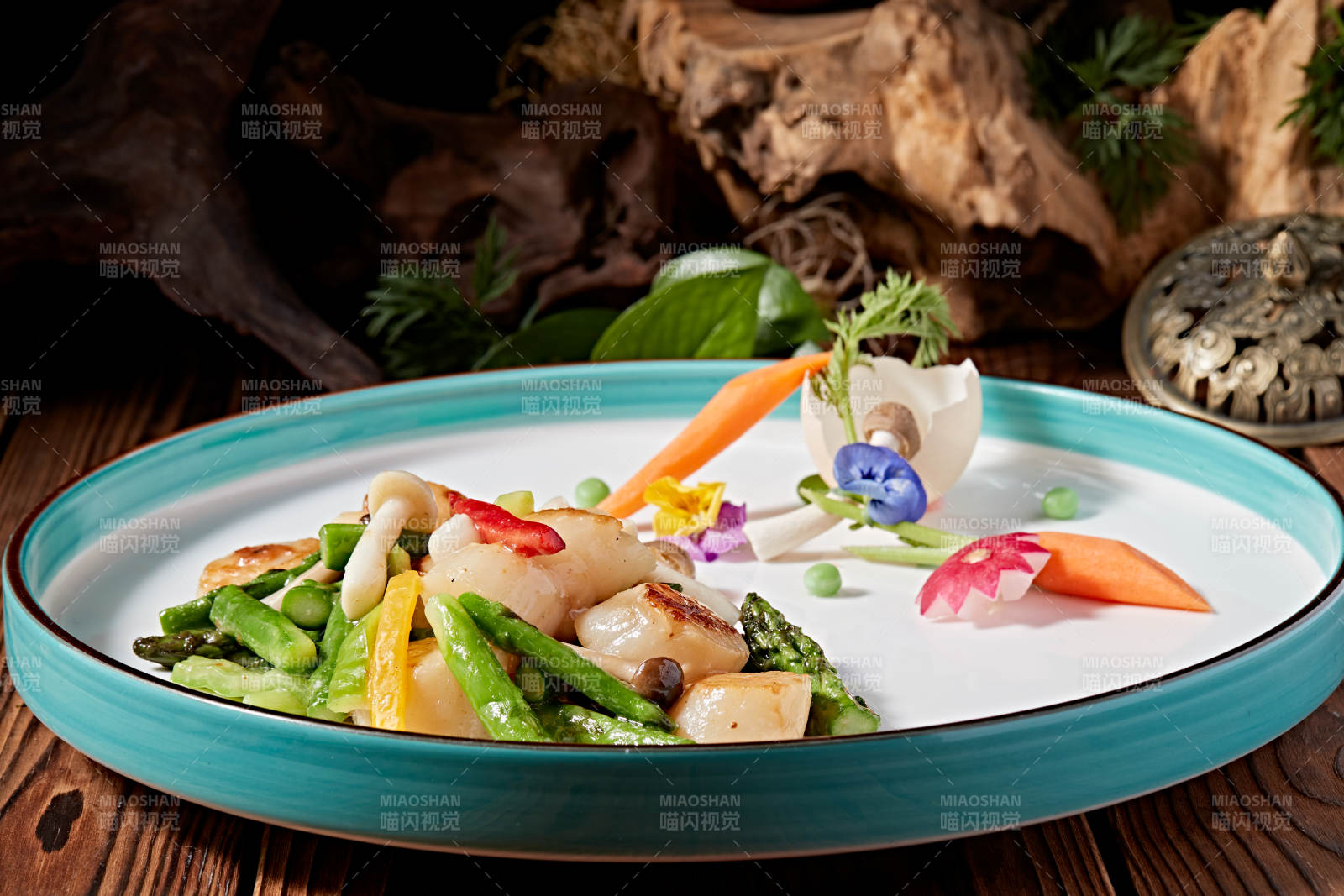 粤菜鲜芦笋烧澳带贻贝图片