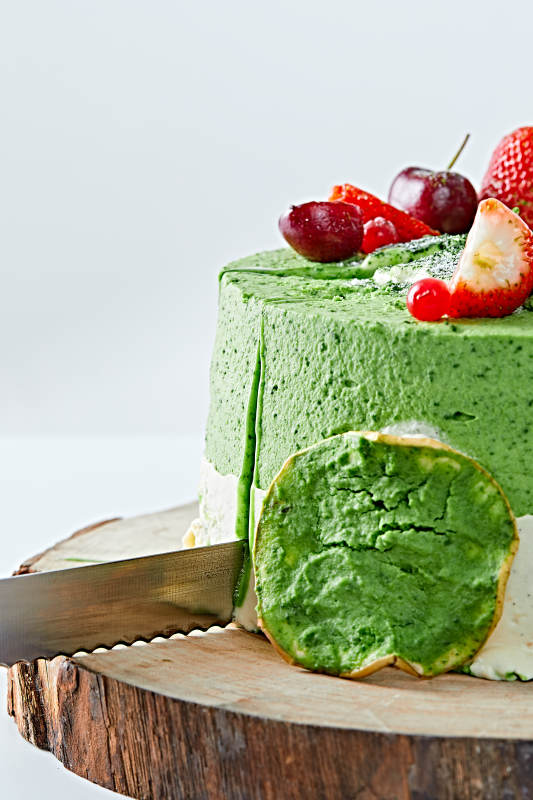 鲜果抹茶禅意鲜奶蛋糕图片