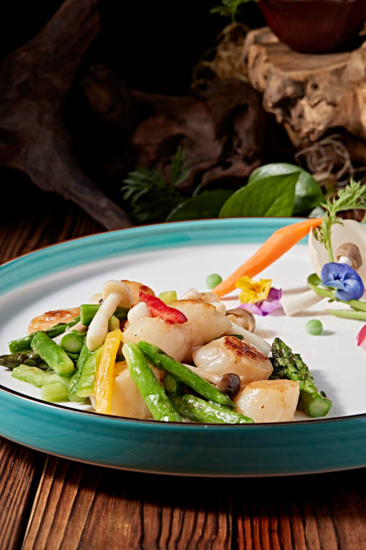 粤菜鲜芦笋烧澳带贻贝图片