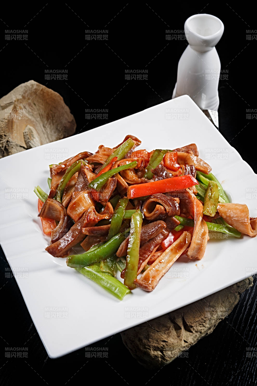 杭椒彩椒爆肚条图片