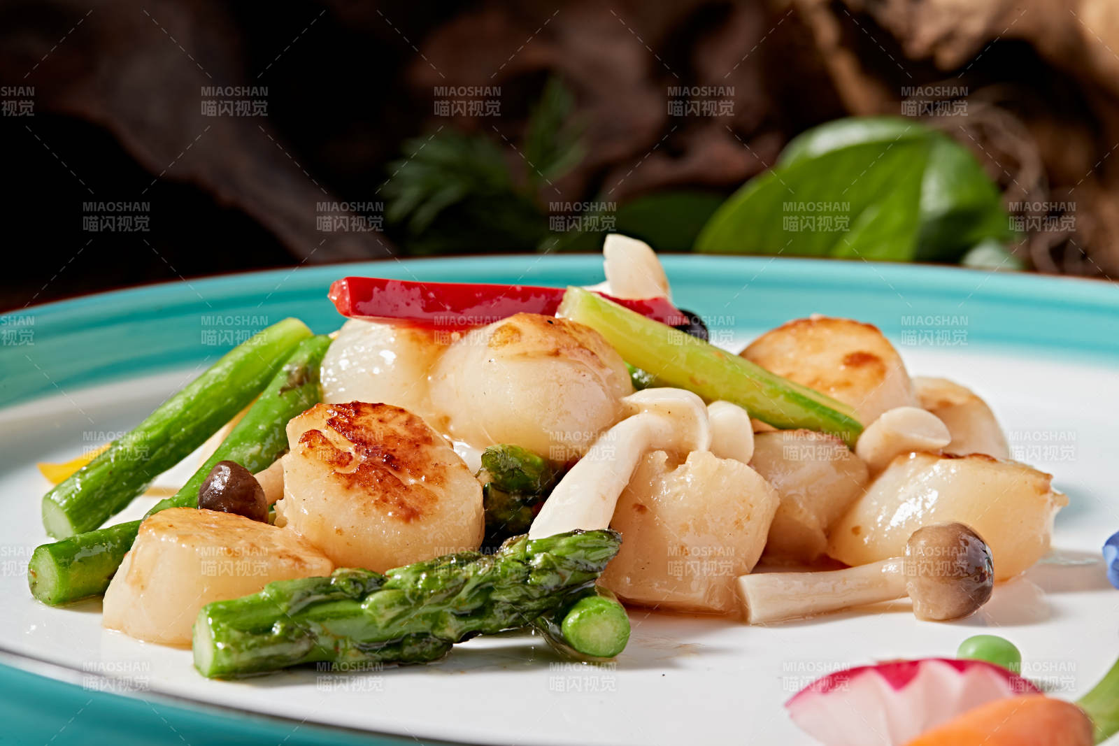 粤菜鲜芦笋烧澳带贻贝图片