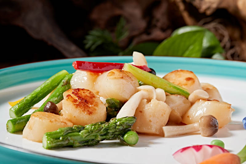 粤菜鲜芦笋烧澳带贻贝图片