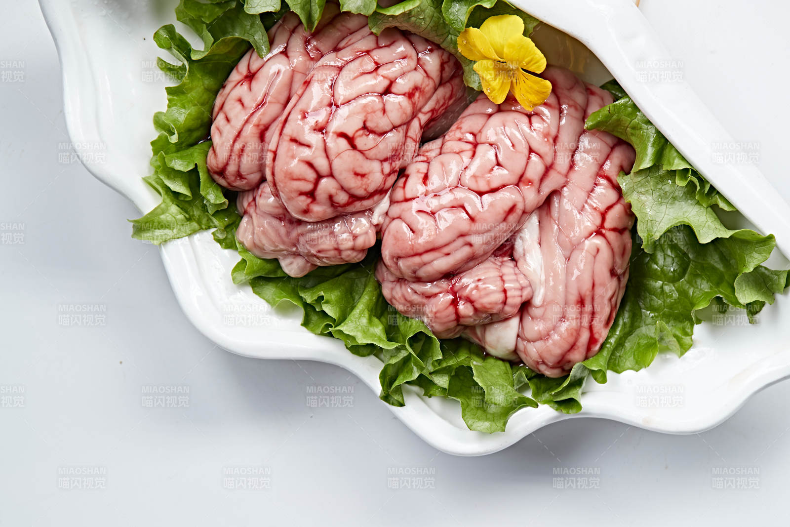 火锅食材鲜猪脑花图片