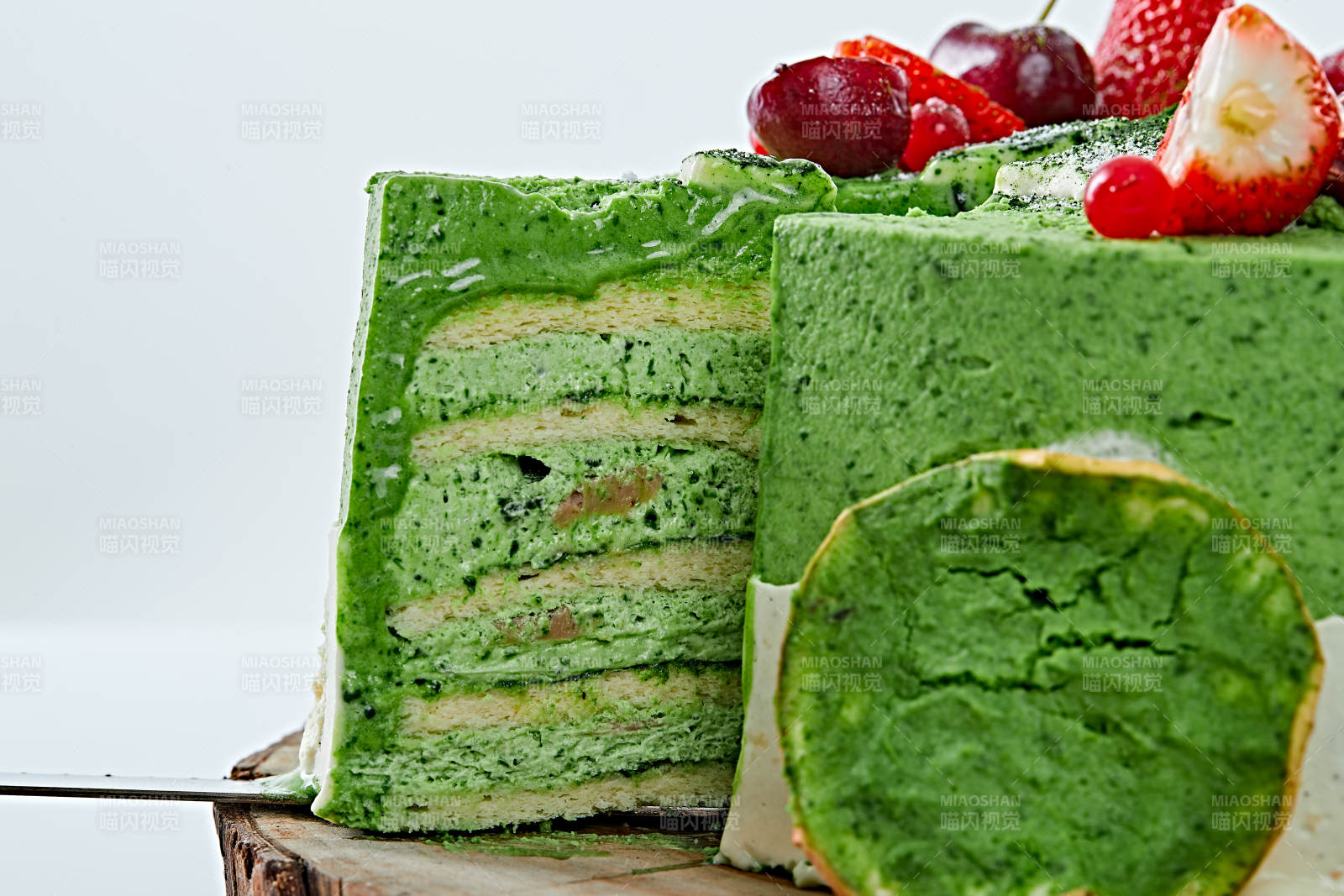 鲜果抹茶禅意鲜奶蛋糕图片