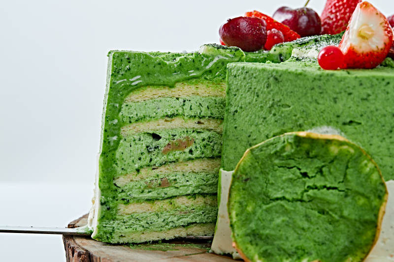 鲜果抹茶禅意鲜奶蛋糕图片