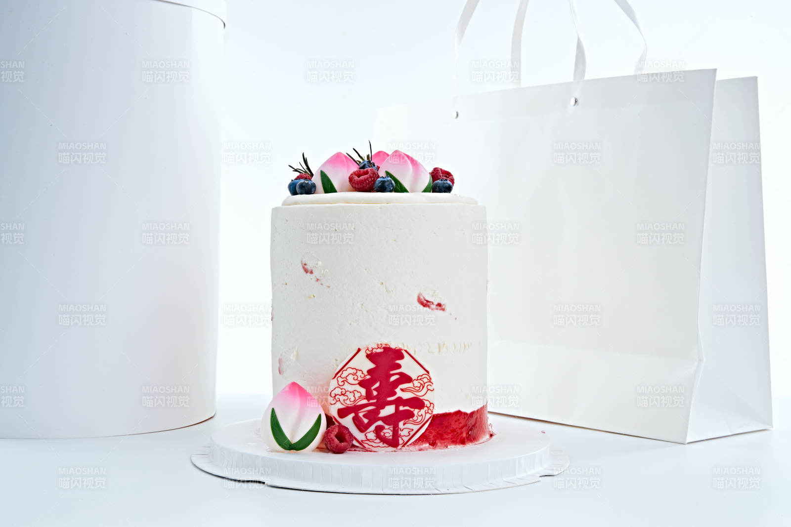 桃喜祝寿法芙娜白巧沁乳酪低糖低脂蛋糕图片