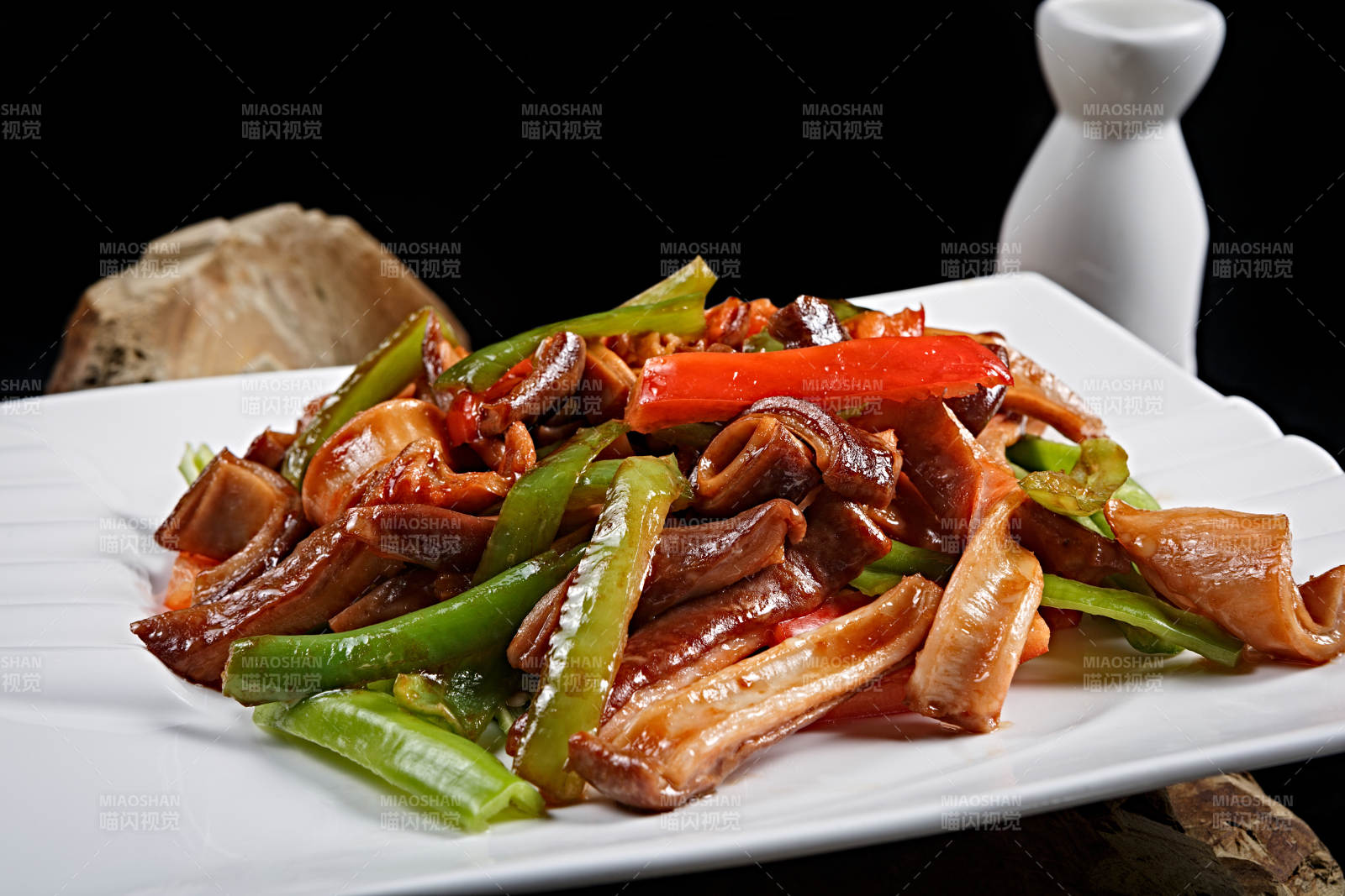 杭椒彩椒爆肚条图片