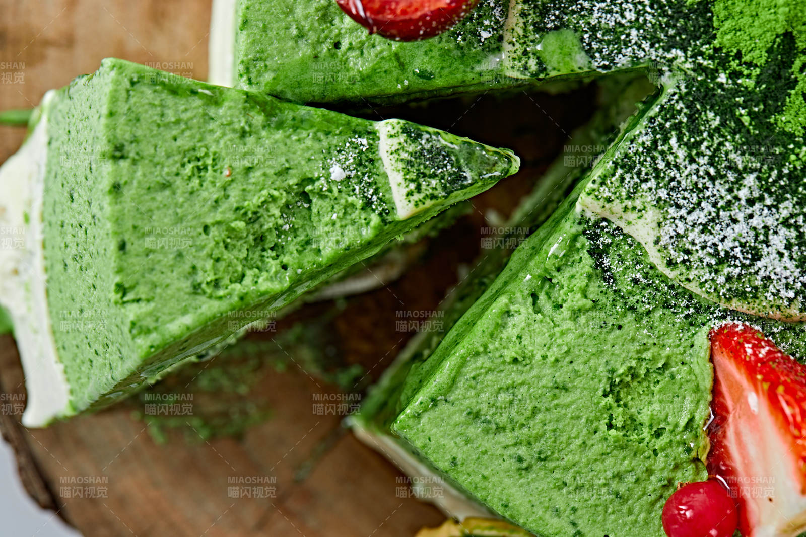 鲜果抹茶禅意鲜奶蛋糕图片