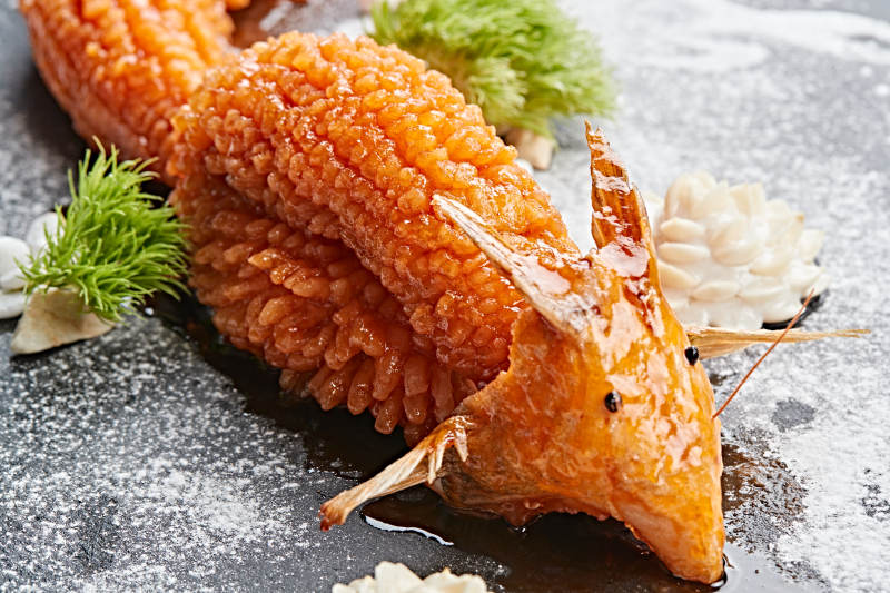 松鼠造型的油炸松鼠鳜鱼图片