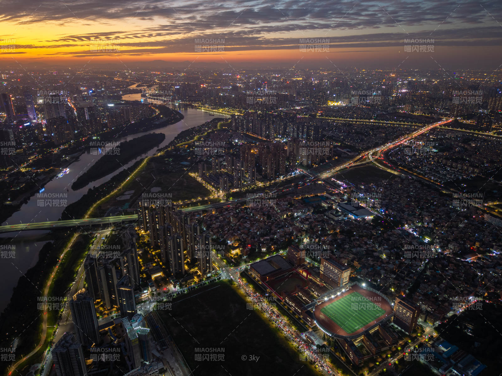 佛山夜景璀璨灯火图片