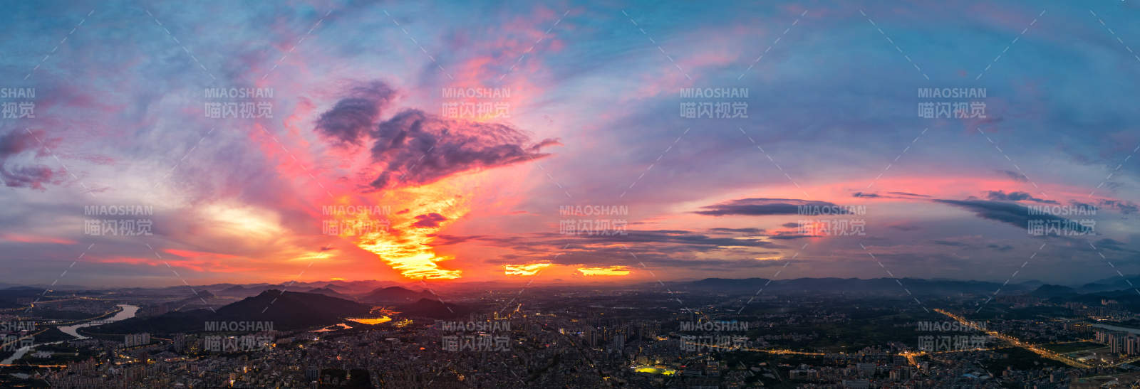 城市日落美景图片