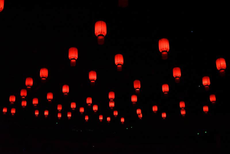 红灯笼夜景图片