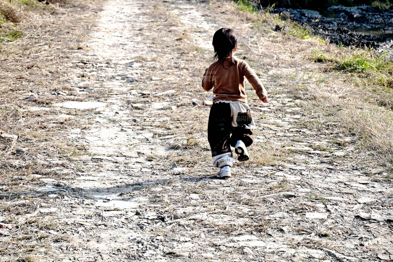 童行乡间小径图片