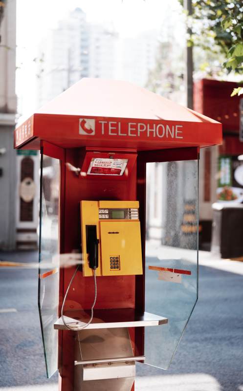 红色电话亭图片