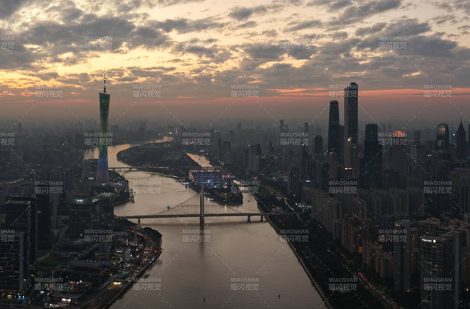 广州晚霞天际线图片