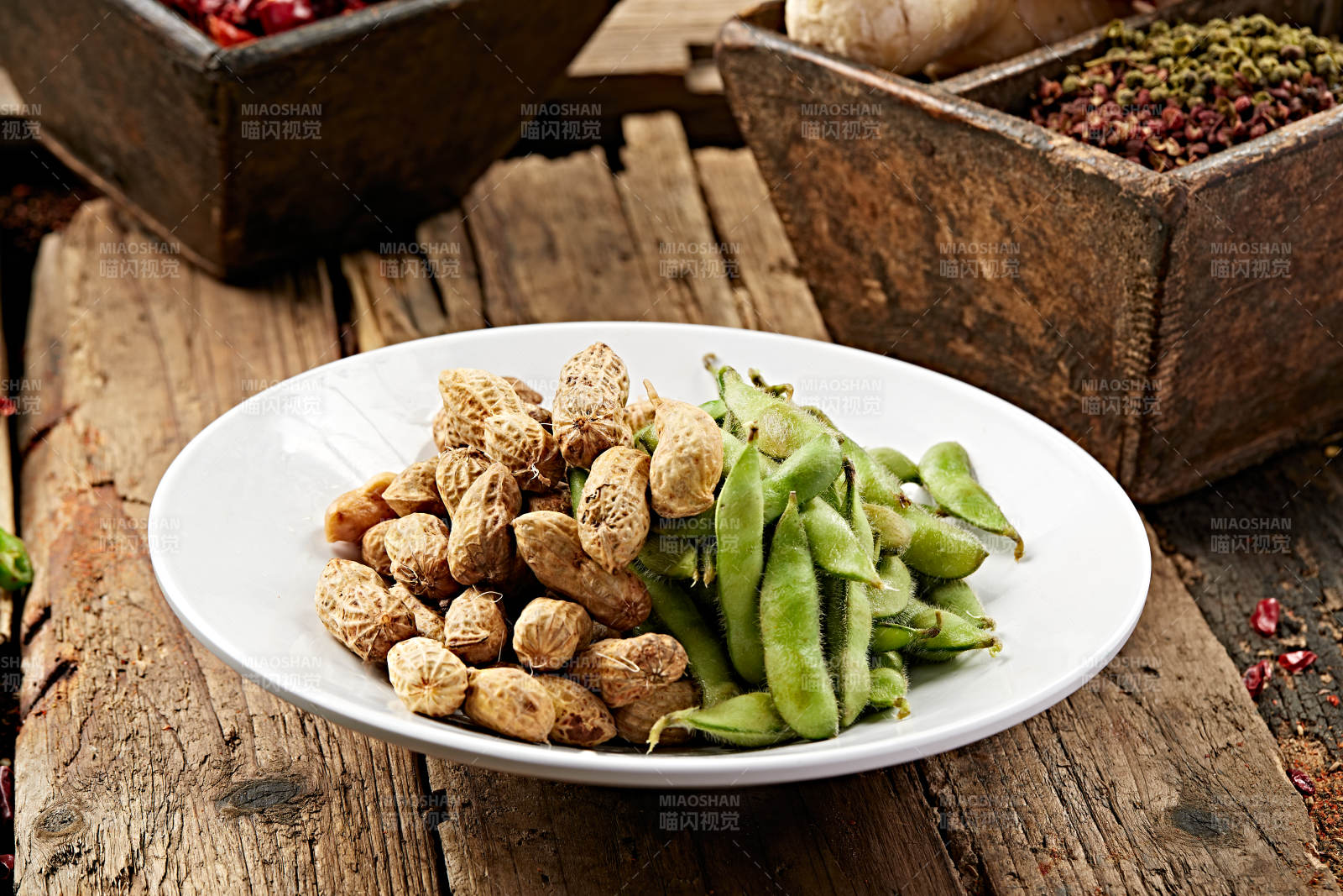 花毛一体煮花生盐水毛豆图片