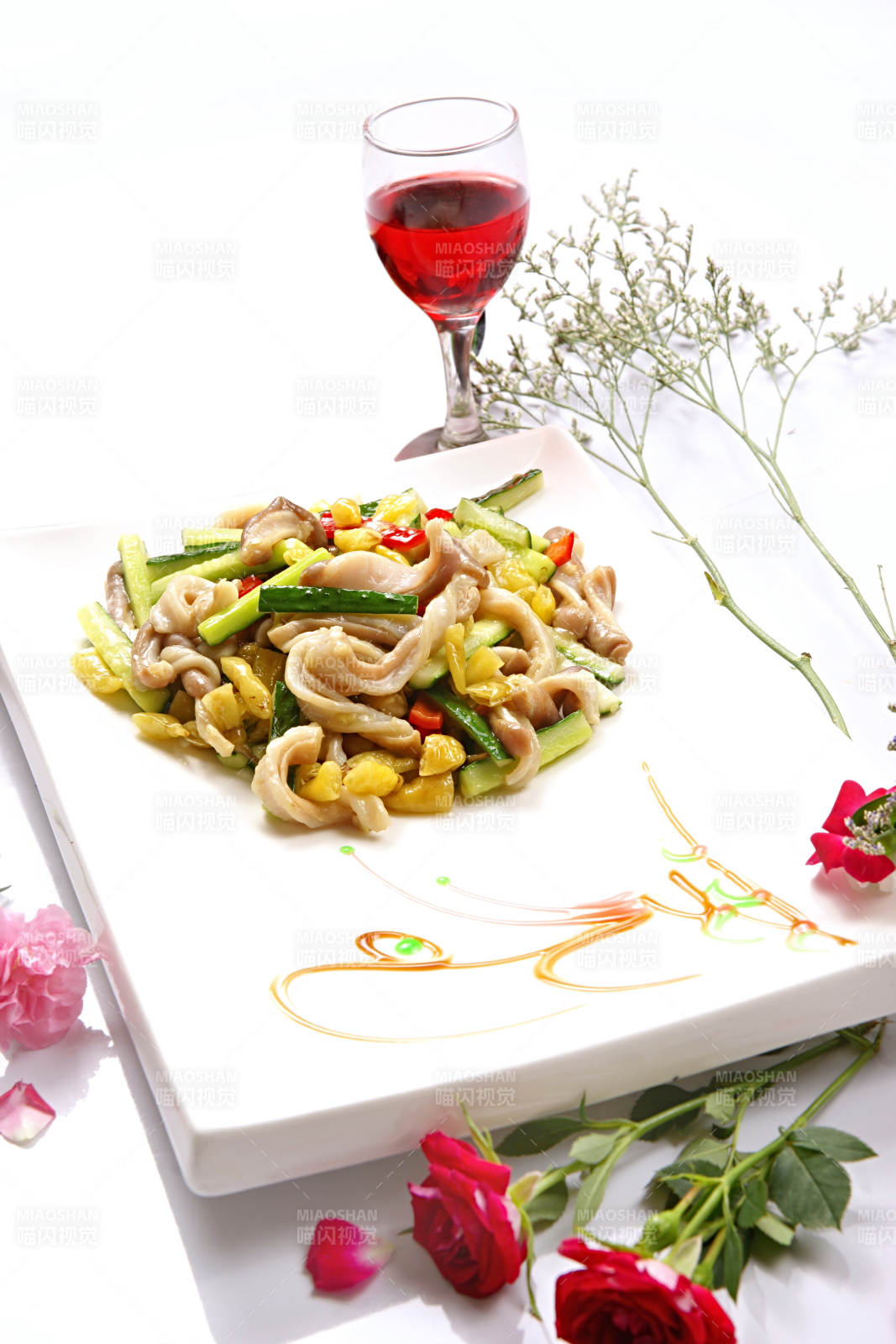 黄瓜条野山椒炒肚仁图片