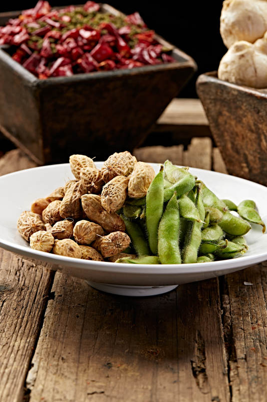 花毛一体煮花生盐水毛豆图片