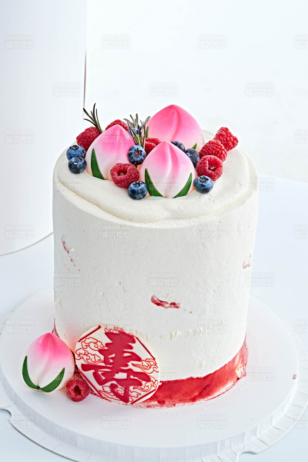 桃喜祝寿法芙娜白巧沁乳酪低糖低脂蛋糕图片