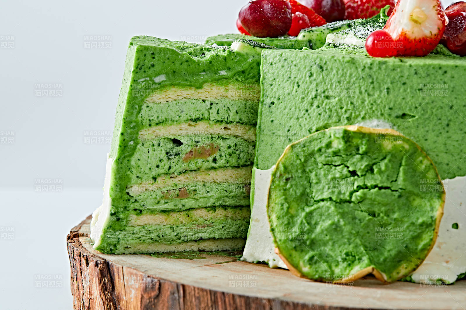 鲜果抹茶禅意鲜奶蛋糕图片